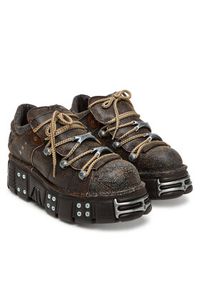 NEW ROCK Sneakersy M-120N-C83 Brązowy. Kolor: brązowy. Materiał: skóra #6