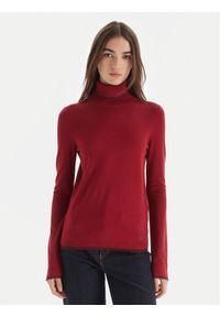 Liu Jo Golf MF5229 MS49I Bordowy Regular Fit. Typ kołnierza: golf. Kolor: czerwony. Materiał: wiskoza #1