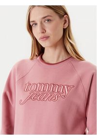 Tommy Jeans Bluza Script DW0DW21196 Różowy Regular Fit. Kolor: różowy. Materiał: bawełna #4