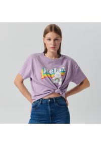 Sinsay - Koszulka Troskliwe Misie - Fioletowy. Kolor: fioletowy #1