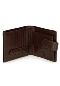 Wittchen - Męski portfel skórzany zapinany na napę brązowy. Kolor: brązowy. Materiał: skóra #6