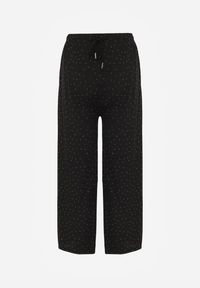 Renee - Czarne Spodnie z Bawełną o Szerokim Kroju z Cyrkoniami Azirene. Okazja: na co dzień. Kolor: czarny. Materiał: bawełna. Styl: casual #6