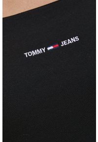 Tommy Jeans sukienka kolor czarny mini prosta. Kolor: czarny. Materiał: dzianina, poliester. Długość rękawa: na ramiączkach. Typ sukienki: proste. Długość: mini #5