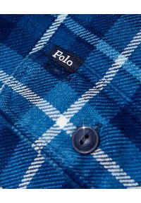 Ralph Lauren - RALPH LAUREN - Koszula w kratę Custom Fit. Typ kołnierza: polo. Kolor: niebieski. Materiał: bawełna. Wzór: aplikacja #4