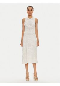 TwinSet - TWINSET Sukienka letnia 241TT3160 Biały Slim Fit. Kolor: biały. Materiał: syntetyk. Sezon: lato
