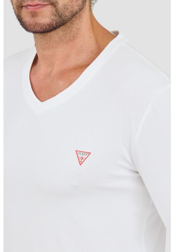 Guess - GUESS Biały męski longsleeve Core Tee, Rozmiar XXL. Kolor: biały. Długość rękawa: długi rękaw