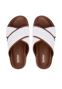 Max Mara Beachwear Klapki Peonie 2616521019650 Biały. Kolor: biały. Materiał: materiał #2