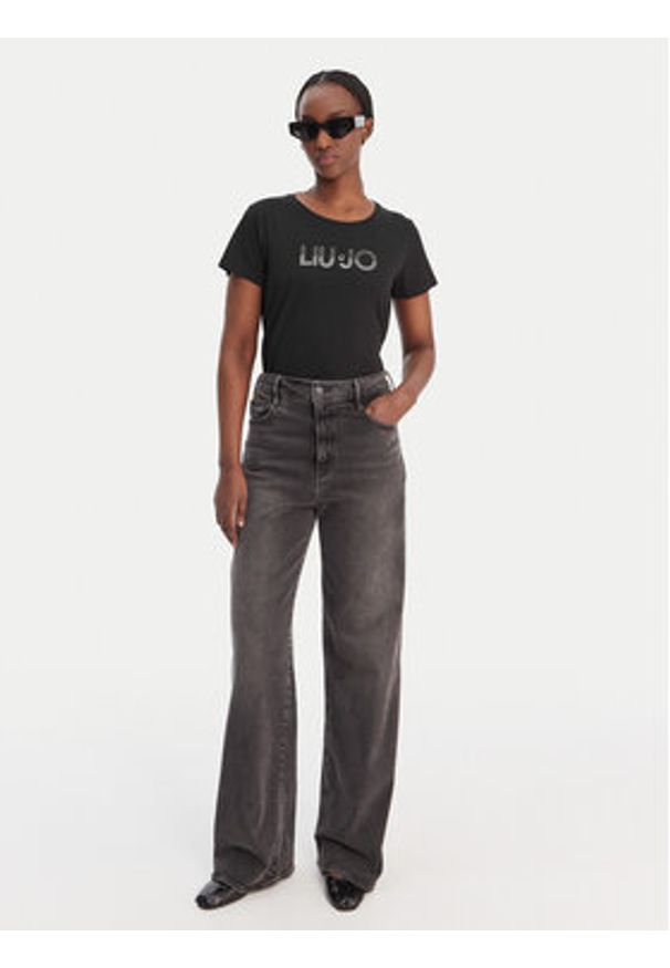 Liu Jo Sport T-Shirt TA6056 JS923 Czarny Regular Fit. Kolor: czarny. Materiał: bawełna. Styl: sportowy