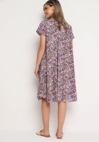 Born2be - Fioletowa Wiskozowa Sukienka Rozkloszowana we Wzór Paisley Mastis. Kolor: fioletowy. Materiał: wiskoza. Wzór: paisley #2