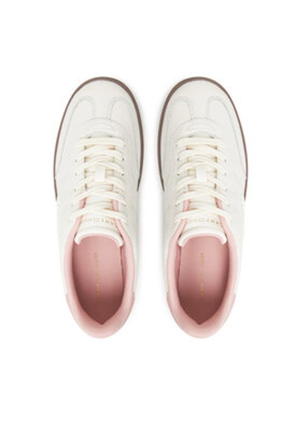 TOMMY HILFIGER - Tommy Hilfiger Sneakersy Th Premium Heritage Sneaker FW0FW08755 Écru. Materiał: skóra
