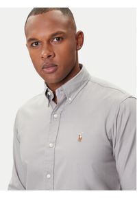 Polo Ralph Lauren Koszula 710P06688004 Szary Custom Fit. Typ kołnierza: polo. Kolor: szary. Materiał: bawełna #4