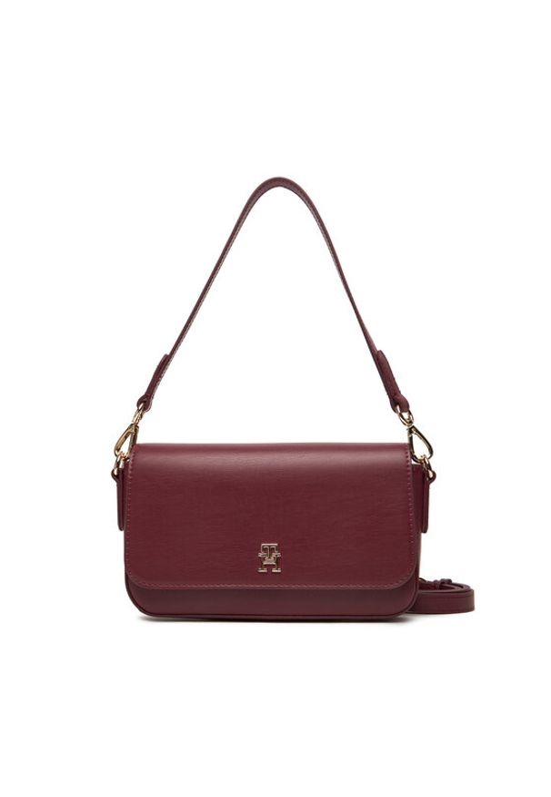 TOMMY HILFIGER - Tommy Hilfiger Torebka Th Icon Conv AW0AW17677 Bordowy. Kolor: czerwony. Materiał: skórzane