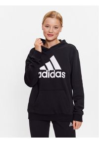 Adidas - adidas Bluza HZ5804 Czarny Loose Fit. Kolor: czarny. Materiał: bawełna