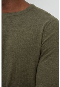 BOSS Orange - BOSS longsleeve bawełniany BOSS ORANGE męski kolor zielony. Kolor: zielony. Materiał: bawełna. Długość rękawa: długi rękaw. Wzór: gładki #3