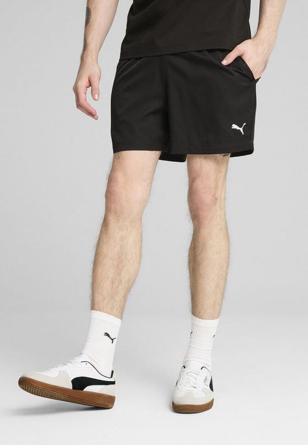 Puma - Męskie tkane szorty Essentials 5" PUMA Black. Kolor: czarny. Wzór: haft