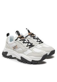 Just Cavalli Sneakersy 77RA3SC1 Biały. Kolor: biały. Materiał: zamsz, skóra