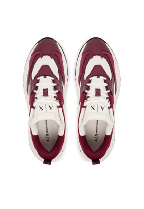 Armani Exchange Sneakersy XDX120 XV708 MZ134 Bordowy. Kolor: czerwony. Materiał: materiał