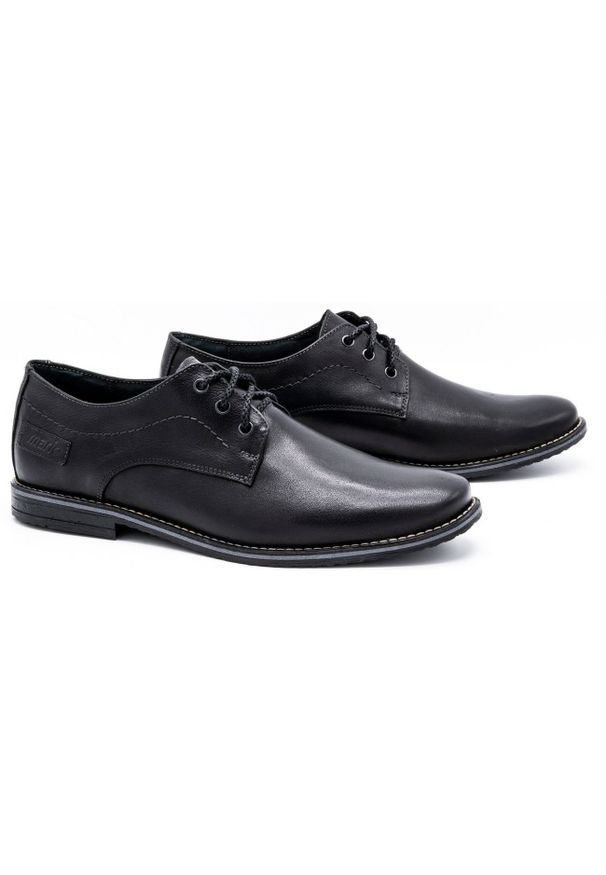 Mario Pala Buty męskie wizytowe 870 czarne. Kolor: czarny. Materiał: jeans, skóra, materiał. Obcas: na obcasie. Styl: wizytowy. Wysokość obcasa: średni