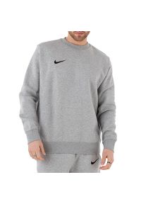 Bluza Nike Park 20 Fleece Crew CW6902-063 - szara. Typ kołnierza: kaptur. Kolor: szary. Materiał: materiał, bawełna, poliester. Wzór: aplikacja. Styl: klasyczny