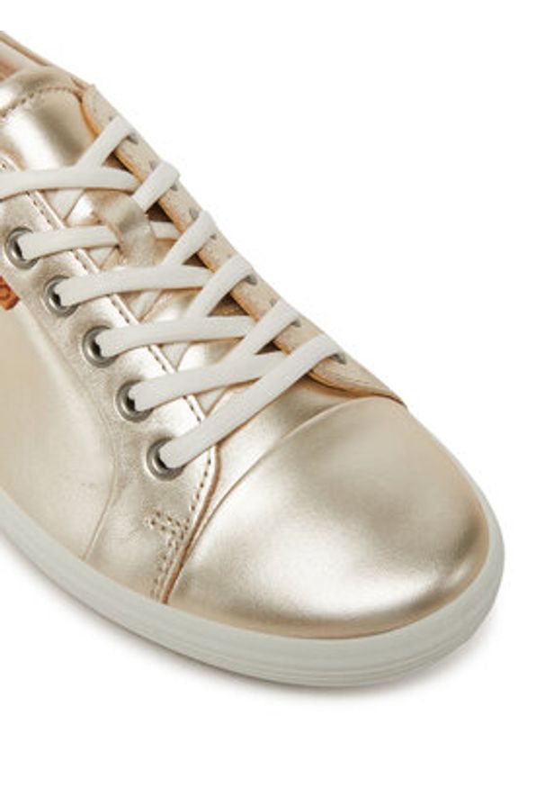 ecco - ECCO Sneakersy Soft 7 43000361160 Złoty. Kolor: złoty. Materiał: skóra