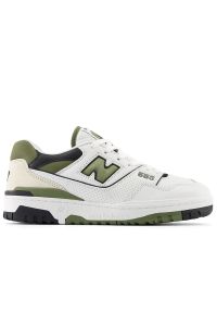 Buty New Balance BB550DOB - białe. Okazja: na co dzień. Kolor: biały. Materiał: skóra, materiał, guma, syntetyk. Szerokość cholewki: normalna. Sport: turystyka piesza, koszykówka