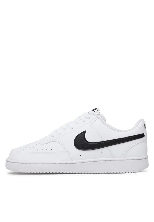 Nike COURT VISION LO BE Sneakersy męskie. Okazja: na spacer, na co dzień. Kolor: biały. Materiał: syntetyk, guma, skóra. Szerokość cholewki: normalna. Sezon: lato. Model: Nike Court. Sport: turystyka piesza