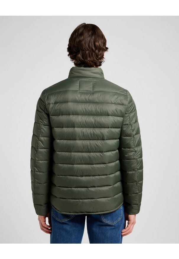 Lee - MESKA KURTKA LEE STAND COLLAR PUFFER OLIVE GRAY 112370432