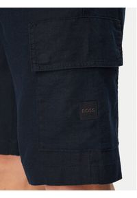 BOSS Szorty materiałowe Sisla 50559366 Granatowy Relaxed Fit. Kolor: niebieski. Materiał: len #5