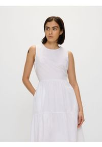 Reserved - Bawełniana sukienka maxi - złamana biel. Materiał: bawełna. Długość: maxi