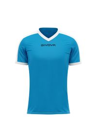 Koszulka piłkarska dla dorosłych Givova Revolution Interlock. Kolor: biały, niebieski, wielokolorowy. Sport: piłka nożna