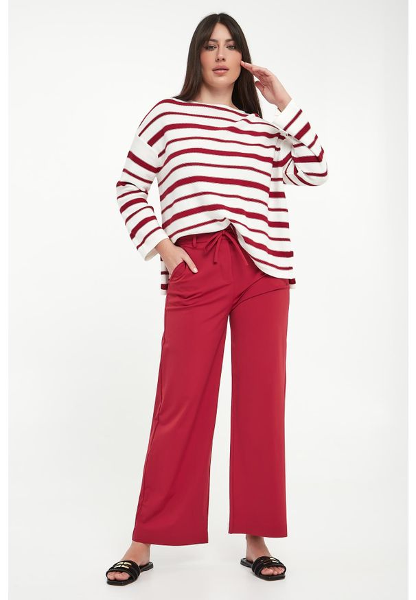 Sweter damski w paski Locusta MM. Wzór: paski