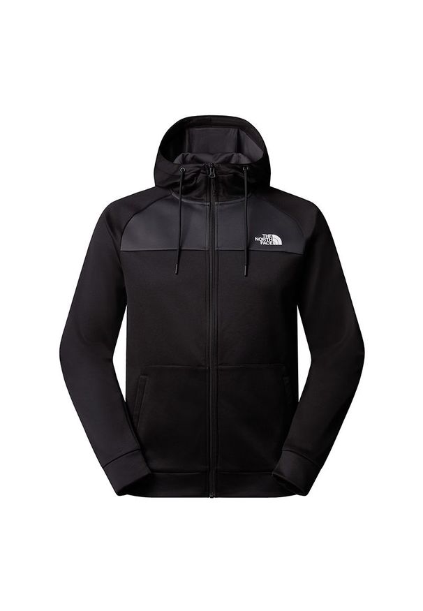 Bluza męska The North Face Reaxion Fleece Full-Zip Hoodie 0A8CNPKT01 - czarna. Okazja: na co dzień. Typ kołnierza: kaptur. Kolor: czarny. Materiał: poliester. Styl: klasyczny, casual