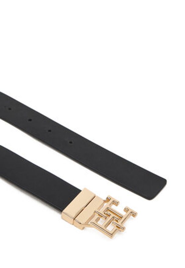 TOMMY HILFIGER - Tommy Hilfiger Pasek Damski Th Modern 3.0 Rev Mono AW0AW18019 Czarny. Kolor: czarny. Materiał: skóra