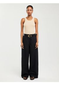 Big-Star - Koszulka na ramiączkach beżowa Francessca 800. Kolor: beżowy. Materiał: dzianina, skóra, jeans. Długość rękawa: na ramiączkach. Wzór: aplikacja. Styl: wakacyjny, elegancki #3