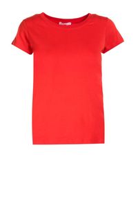 Born2be - Czerwony T-shirt Himenara. Kolor: czerwony. Materiał: dzianina. Długość rękawa: krótki rękaw. Długość: krótkie
