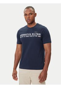 Aeronautica Militare T-Shirt 252TS1942UJ00538 Granatowy Regular Fit. Kolor: niebieski. Materiał: bawełna