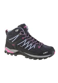 Buty trekkingowe damskie, CMP Rigel Mid. Wysokość cholewki: za kostkę. Zapięcie: sznurówki. Kolor: różowy. Materiał: guma, materiał, skóra, tkanina. Szerokość cholewki: normalna