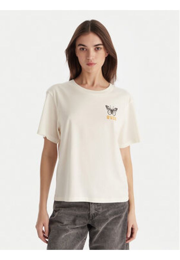 RVCA T-Shirt EVJZT00164 Biały Reglan Fit. Kolor: biały. Materiał: bawełna