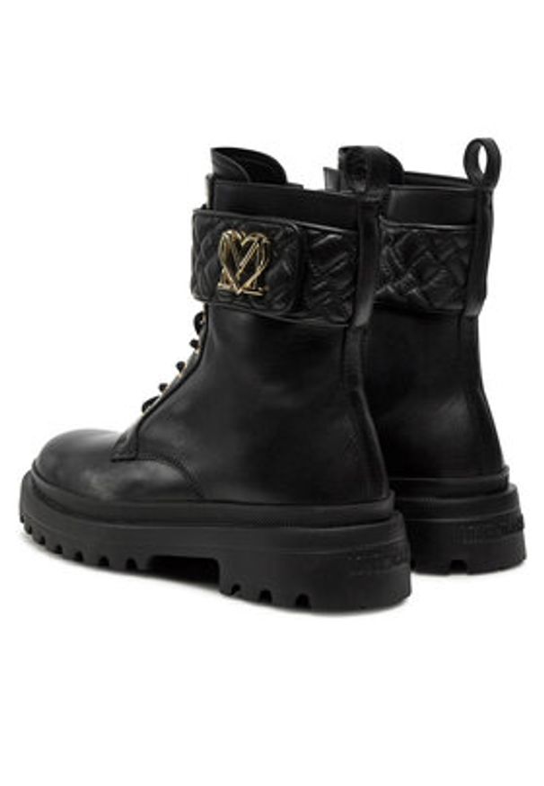Love Moschino - LOVE MOSCHINO Trapery JA24175G1LIA0000 Czarny. Kolor: czarny. Materiał: skóra