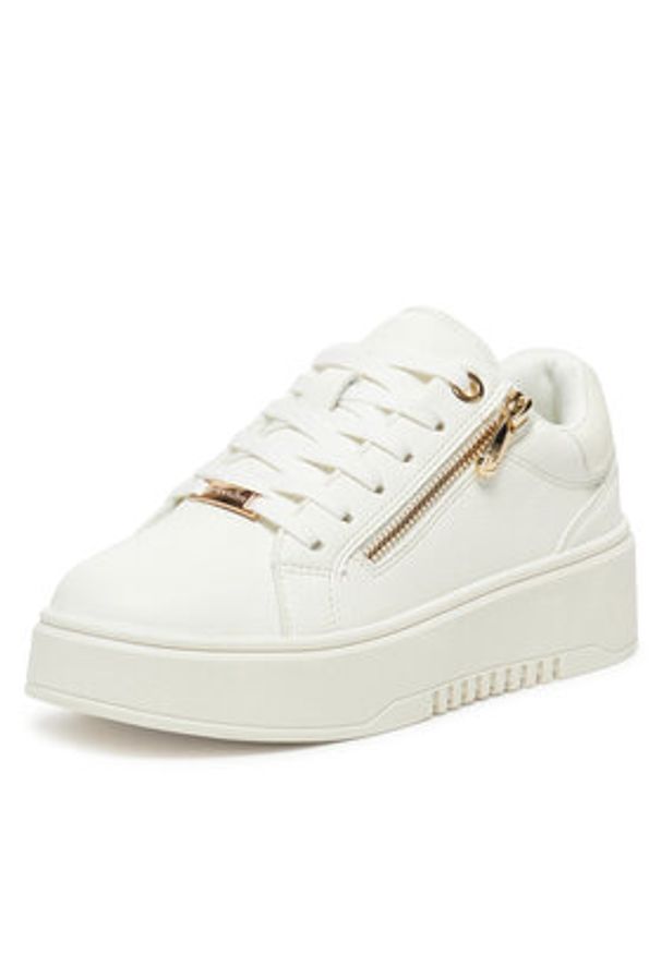 DeeZee Sneakersy AM25233-D Biały. Kolor: biały. Materiał: skóra