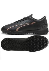 Buty piłkarskie dla dzieci Puma Ultra Play Tt Jr. Zapięcie: sznurówki. Kolor: brązowy, czarny, wielokolorowy. Materiał: guma, syntetyk, tkanina, materiał. Szerokość cholewki: normalna. Sport: piłka nożna