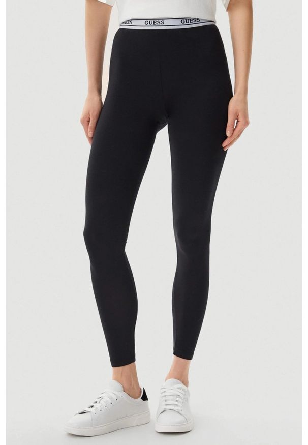 Guess - GUESS Czarne legginsy damskie Aline, Rozmiar S. Kolor: czarny