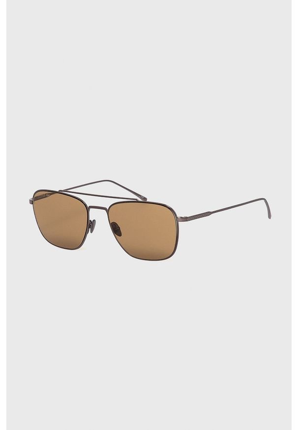 Lacoste - Okulary przeciwsłoneczne. Kolor: brązowy. Wzór: gładki