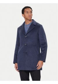 Guess Płaszcz wełniany M4BL3S WGJ82 Granatowy Slim Fit. Kolor: niebieski. Materiał: syntetyk