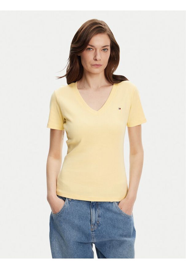 TOMMY HILFIGER - Tommy Hilfiger T-Shirt New Cody WW0WW40584 Żółty Slim Fit. Kolor: żółty. Materiał: bawełna