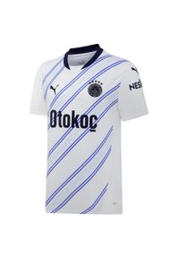 Puma - Męska koszulka wyjazdowa Fenerbahçe SK 24/25 PUMA White Dusky Blue. Kolor: biały, wielokolorowy, niebieski