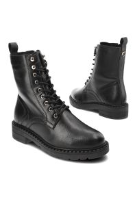 Czarne Botki Marco Tozzi Buty Ocieplane Damskie. Okazja: na co dzień. Kolor: czarny. Materiał: skóra. Obcas: na obcasie. Styl: klasyczny, casual, elegancki. Wysokość obcasa: niski #7