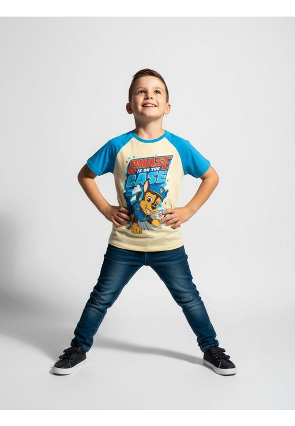 Sinsay - Koszulka PAW Patrol - niebieski. Kolor: niebieski. Materiał: bawełna. Długość rękawa: krótki rękaw. Długość: krótkie. Wzór: nadruk