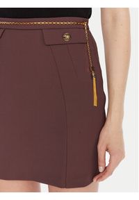 Elisabetta Franchi Spódnica mini GO-148-57E2-V380 Brązowy Slim Fit. Kolor: brązowy. Materiał: syntetyk