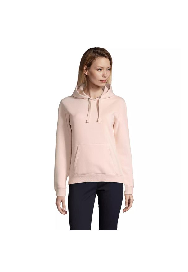 SOL'S - Bluza damska z kapturem Sol's Spencer. Typ kołnierza: kaptur. Kolor: różowy
